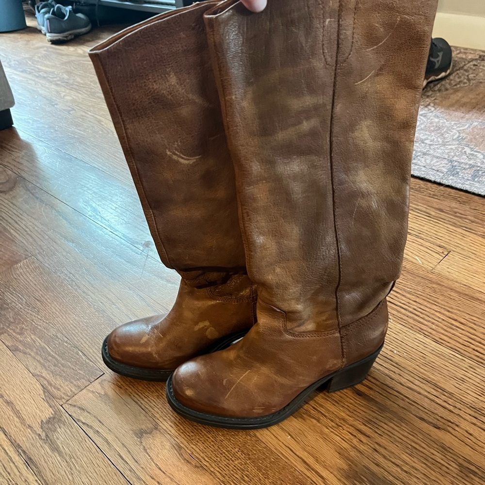 Italian brown leather boots women 6 - Picture 2 of 6